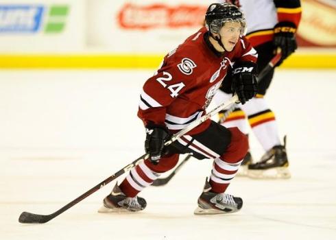 Scott Kosmachuk of the Guelph Storm. Photo by Aaron Bell/OHL Images